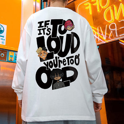 【OUTLET/即納】ヒップホップイラスト長袖Tシャツ U1897