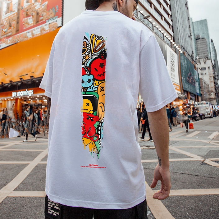 【OUTLET/即納】イラストプリントルーズ半袖 T シャツ U1843