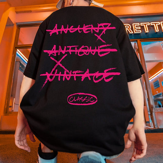 【OUTLET/即納】ストリートレタープリント半袖Tシャツ U1848