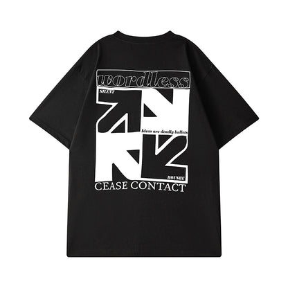 矢印イラストヒップホップ半袖Tシャツ U1676