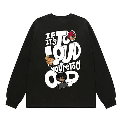 【OUTLET/即納】ヒップホップイラスト長袖Tシャツ U1897