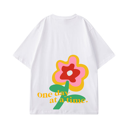 フラワープリントストリート半袖Tシャツ U1833