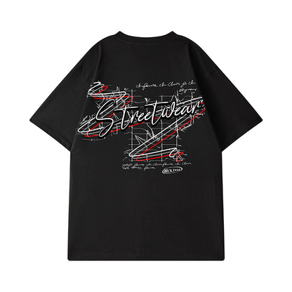 ストリートレタープリント半袖Tシャツ U1809