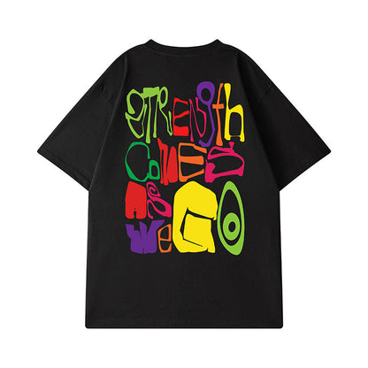 【OUTLET/即納】ヒップホップイラスト半袖Tシャツ U1859