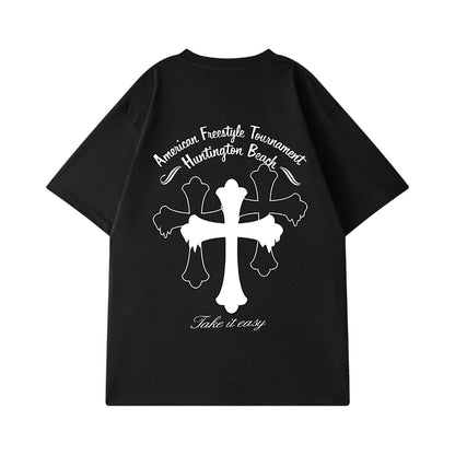 クロスプリントルーズ半袖Tシャツ U1852