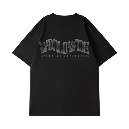 レタープリントシンプル半袖Tシャツ U1739