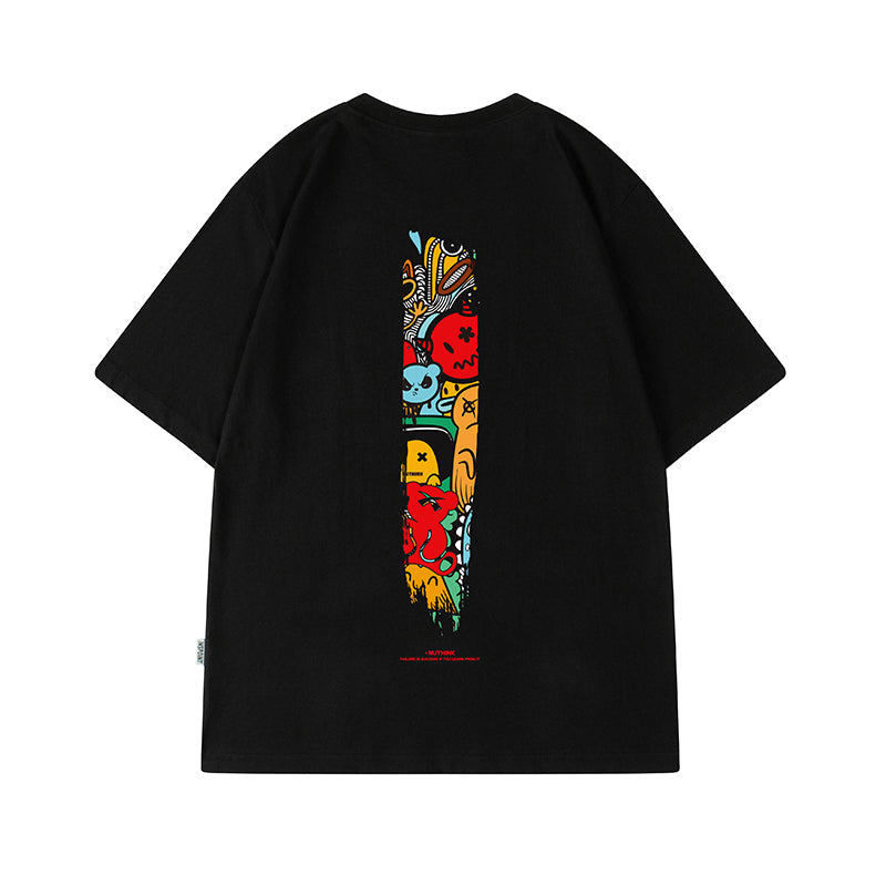【OUTLET/即納】イラストプリントルーズ半袖 T シャツ U1843