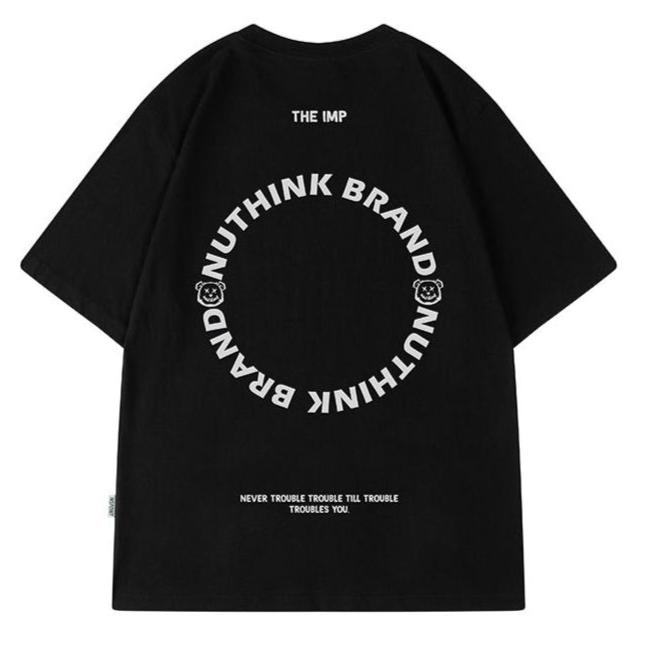 サークルレタープリント半袖Tシャツ U1733