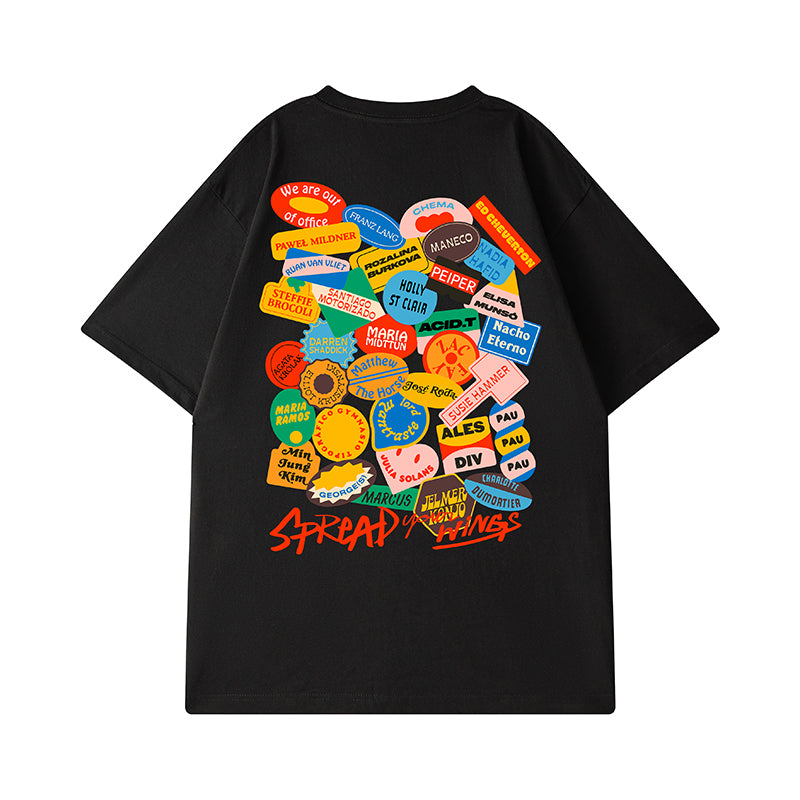 ヒップホッププリントルーズ半袖Tシャツ U1800