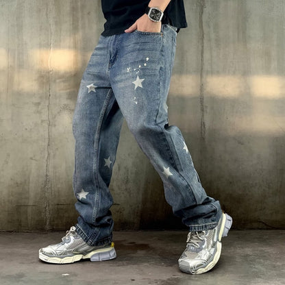 スターペイントワイドデニムパンツ U2518