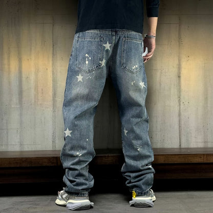 スターペイントワイドデニムパンツ U2518