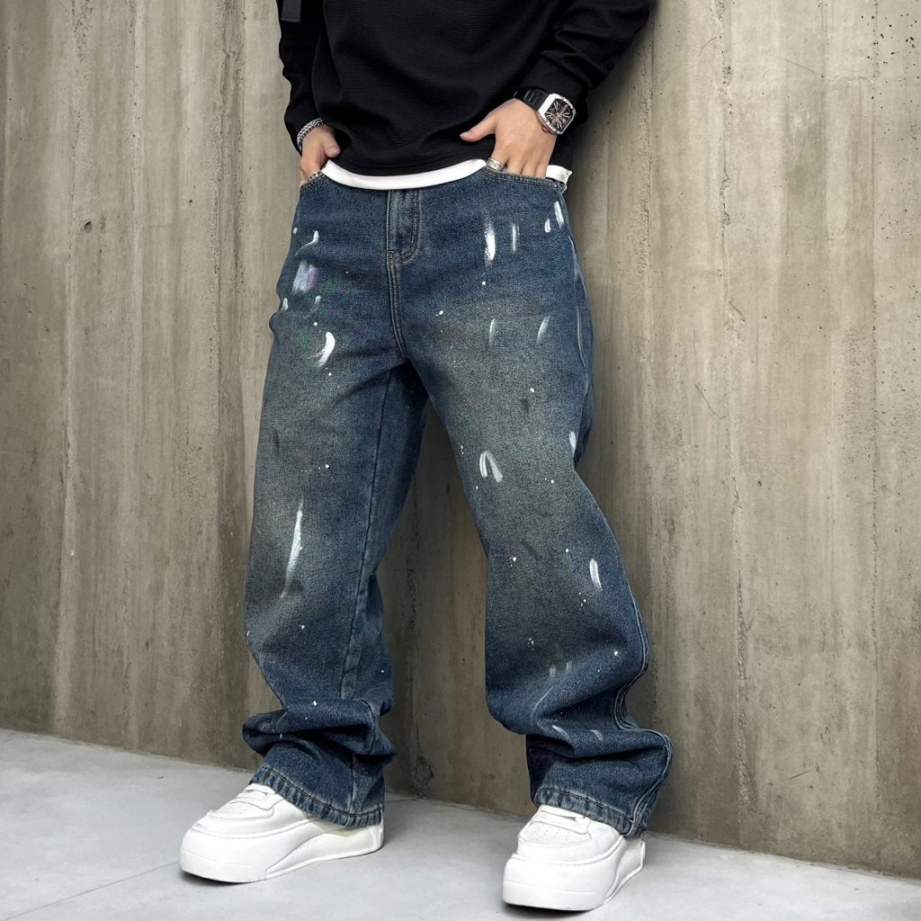 【OUTLET/即納】ペイントスプラッシュデニムパンツ U2541