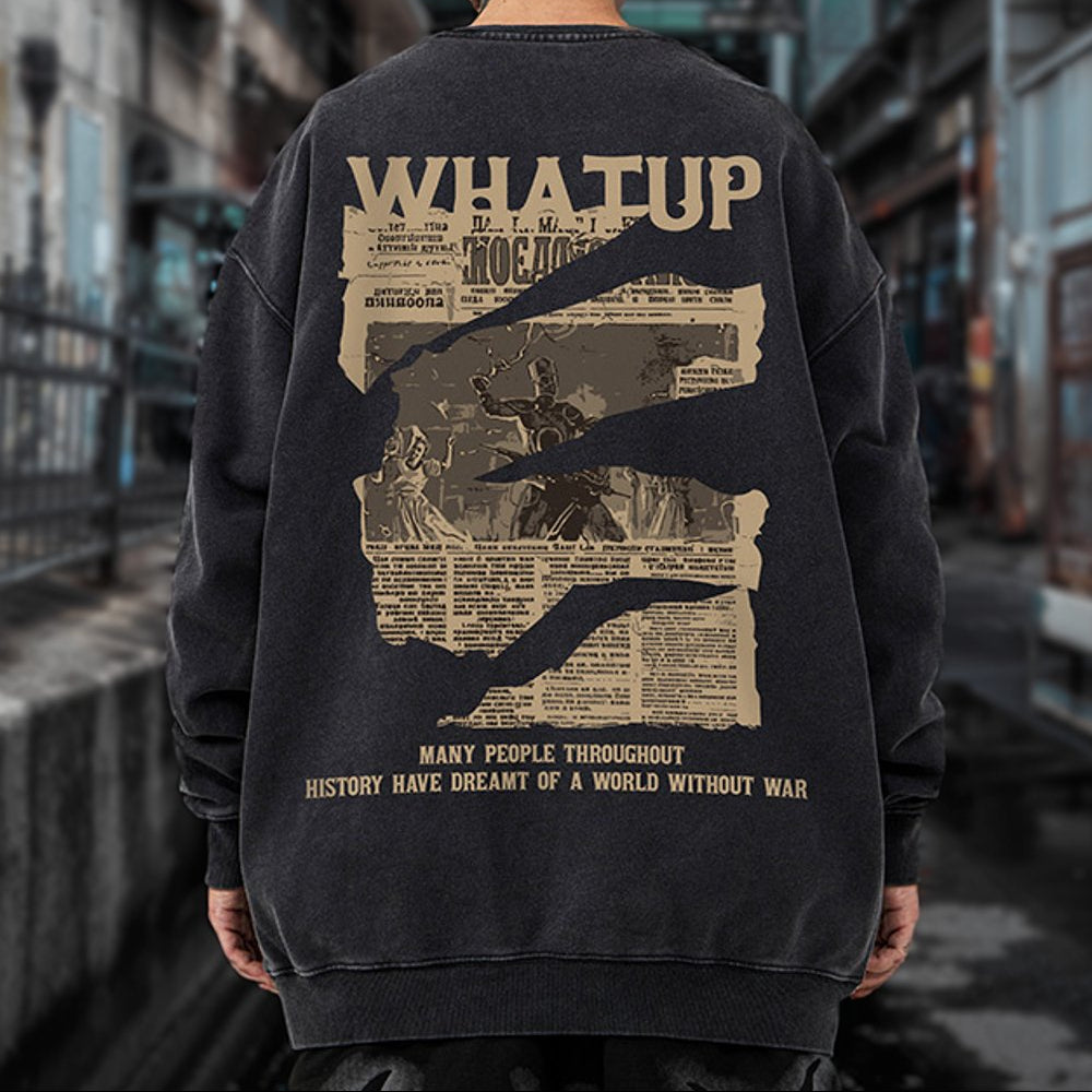 ノスタルジックタイポコラージュスウェット U2452